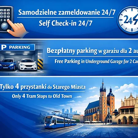 Ubytování v soukromí 3-bedroom With 2 Free Parking Spots - Tauron Arena Krakov